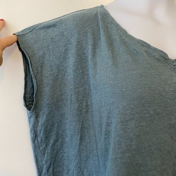Eileen Fisher Organic Linen Tank Top Blue Womens Large Boxy - Picture 2 of 6